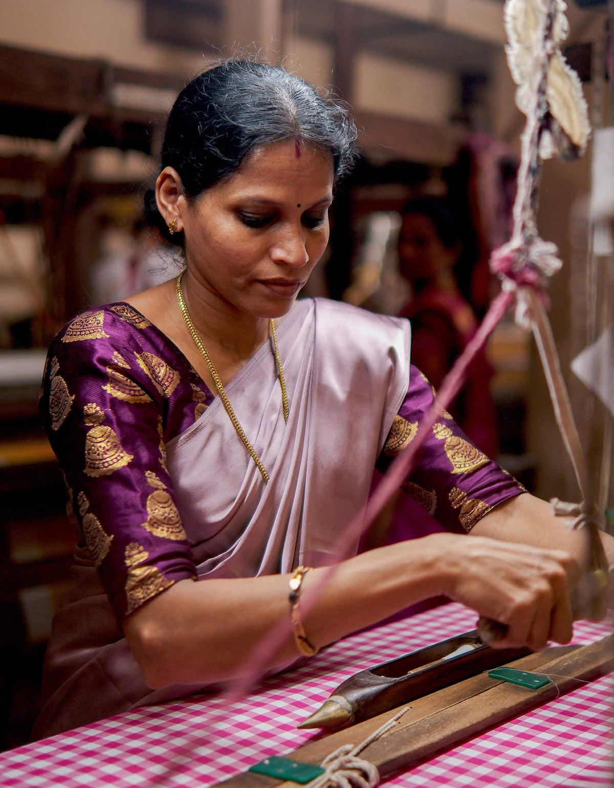 Pink City Prints Handloom Tartan Charlotte Dress