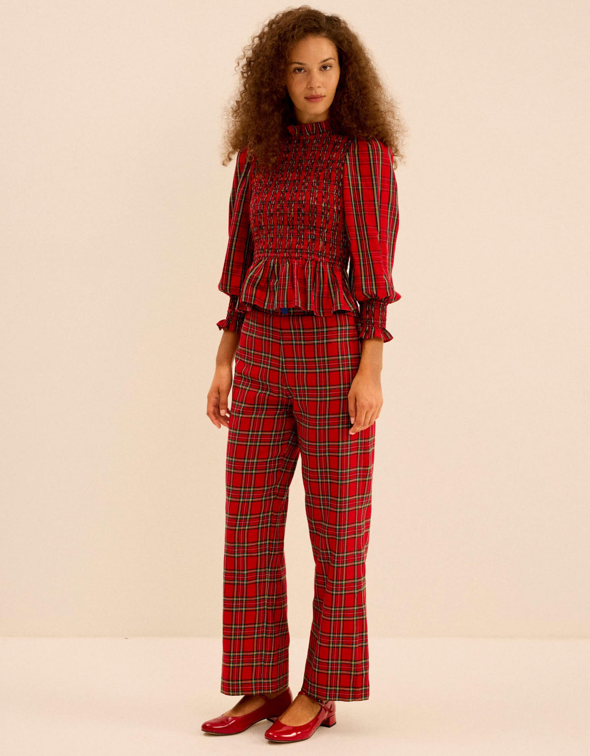 Pink City Prints Handloom Tartan Isabel Top