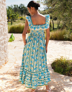 Pink City Prints Hibiscus Border Carrie Dress