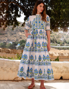 Pink City Prints Lapis Meadow Matilda Dress