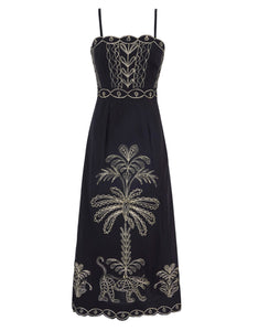 Pink City Prints Leopard Nights Embroidery Rio Dress