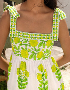Pink City Prints Lime Botanics Lara Dress