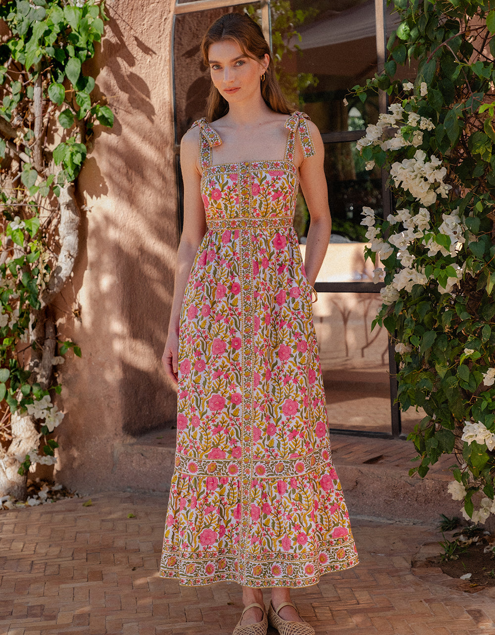 Pink City Prints Lime Fields Corfu Dress