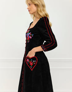 Pink City Prints Love Bird Embroidery Olivia Dress