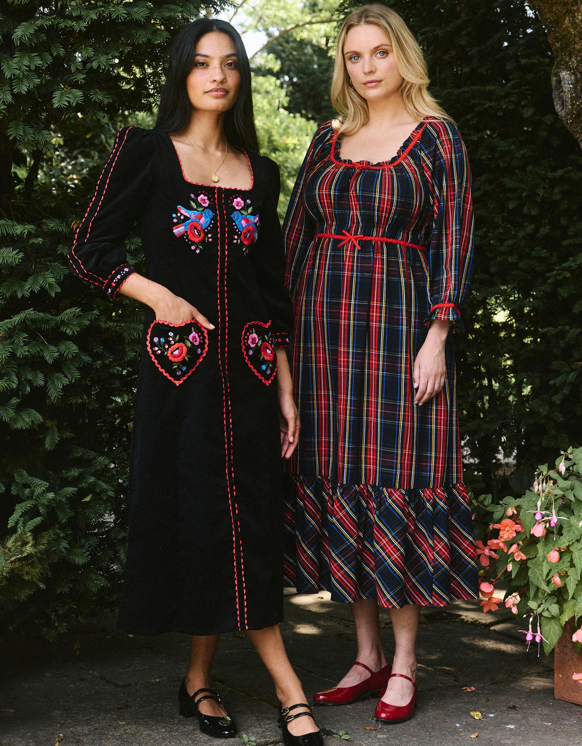 Pink City Prints Love Bird Embroidery Olivia Dress