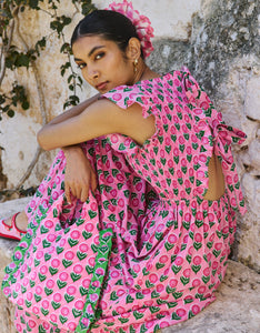 Pink City Prints Marigold Blush David Bowie Dress