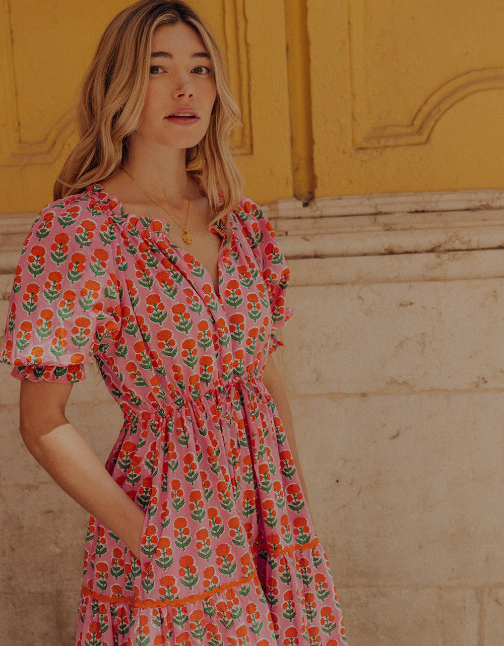 Pink City Prints Marigold Buta Calypso Dress