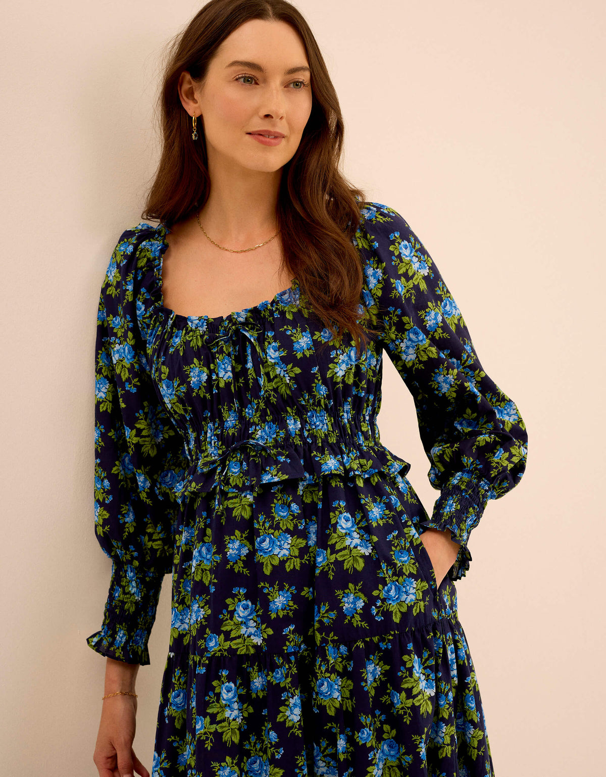 Pink City Prints Midnight Bouquet Agatha Dress