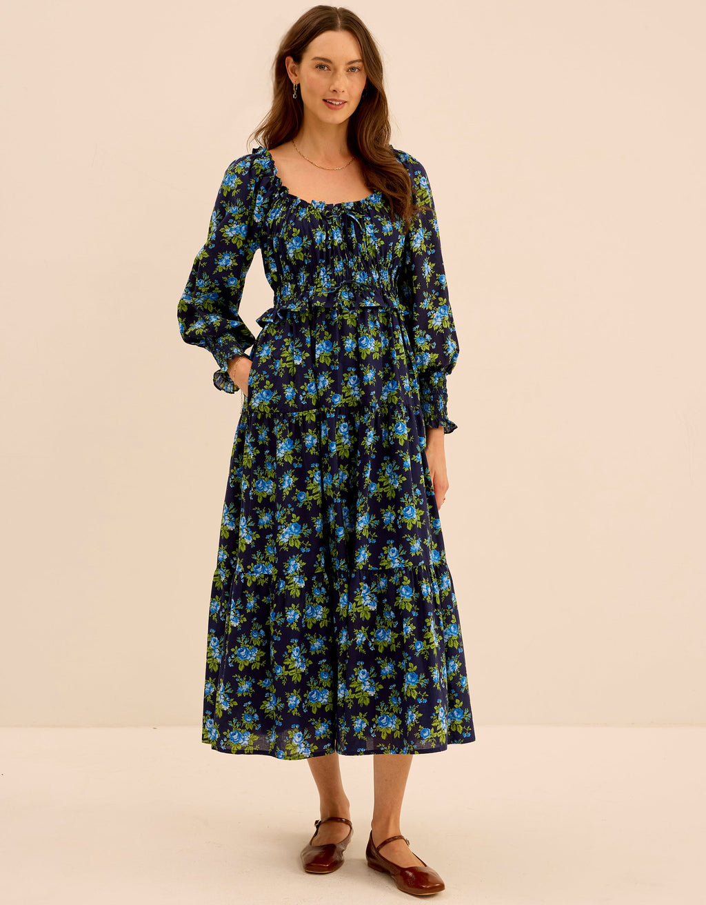 Pink City Prints Midnight Bouquet Agatha Dress