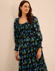 Pink City Prints Midnight Bouquet Agatha Dress