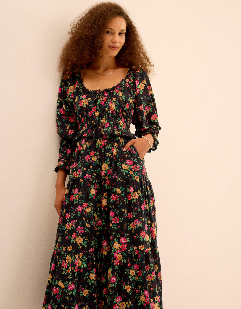 Pink City Prints Midnight Posey Agatha Dress