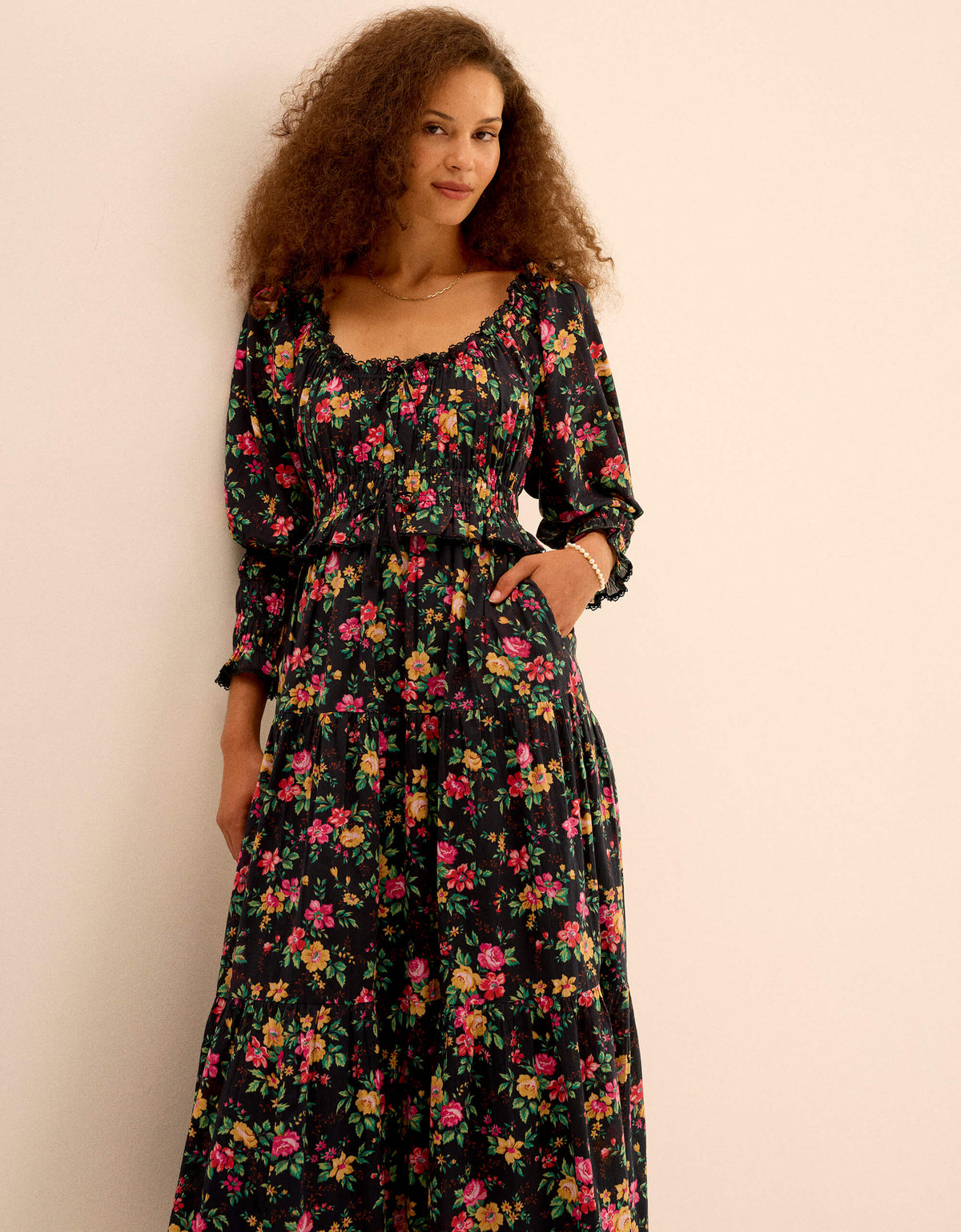 Pink City Prints Midnight Posey Agatha Dress