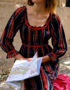 Pink City Prints Midnight Tartan Agatha Dress