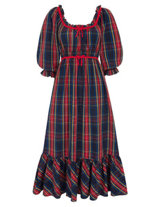 Pink City Prints Midnight Tartan Agatha Dress