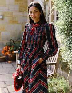 Pink City Prints Midnight Tartan Izzy Dress
