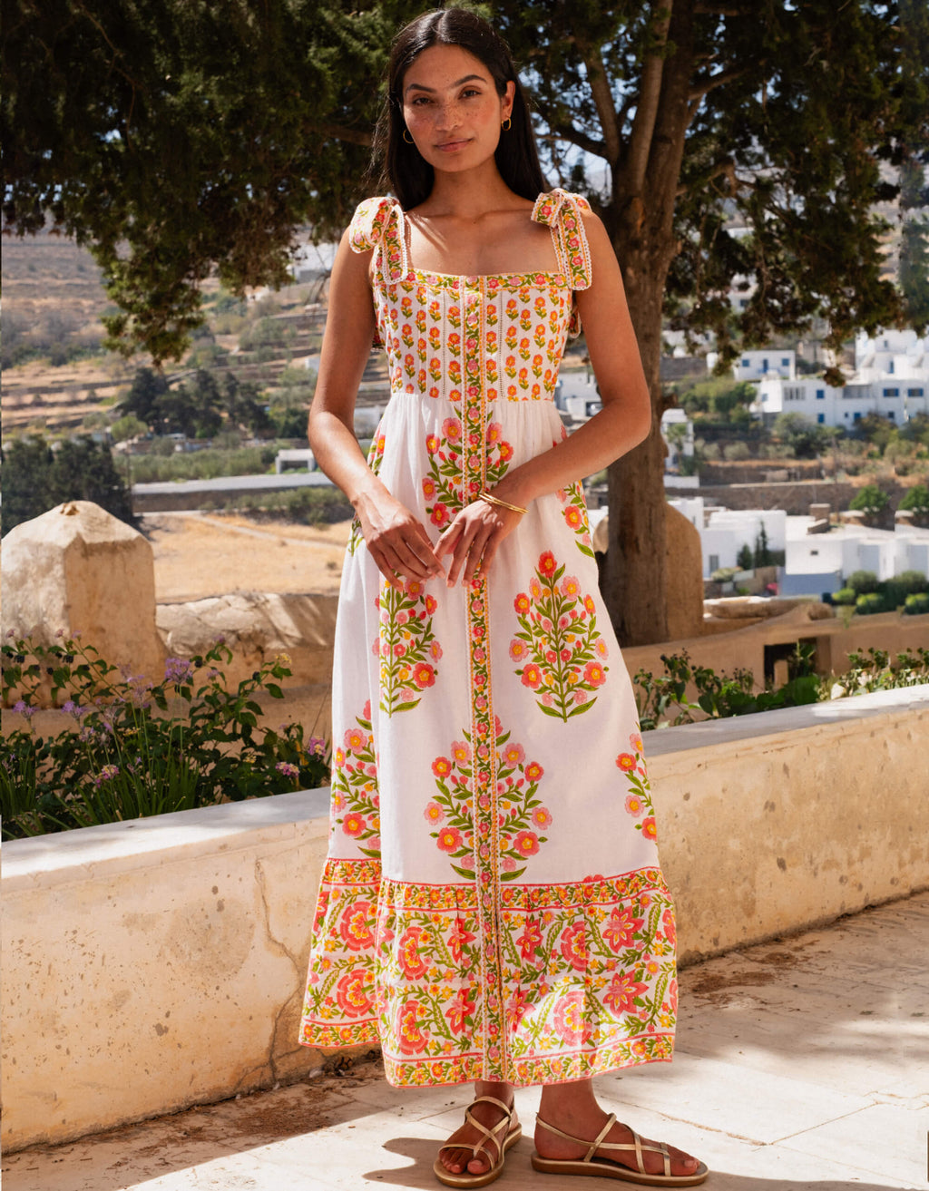 pink city prints elena dress Pink City Prints Vintage Posey Elena Dress - Blue