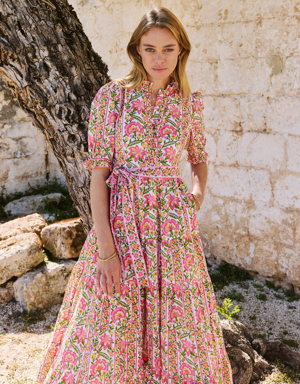 Pink City Prints Moghul Border Matilda Dress
