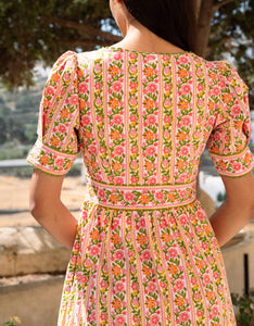 Pink City Prints Mogul Border Evelyn Dress