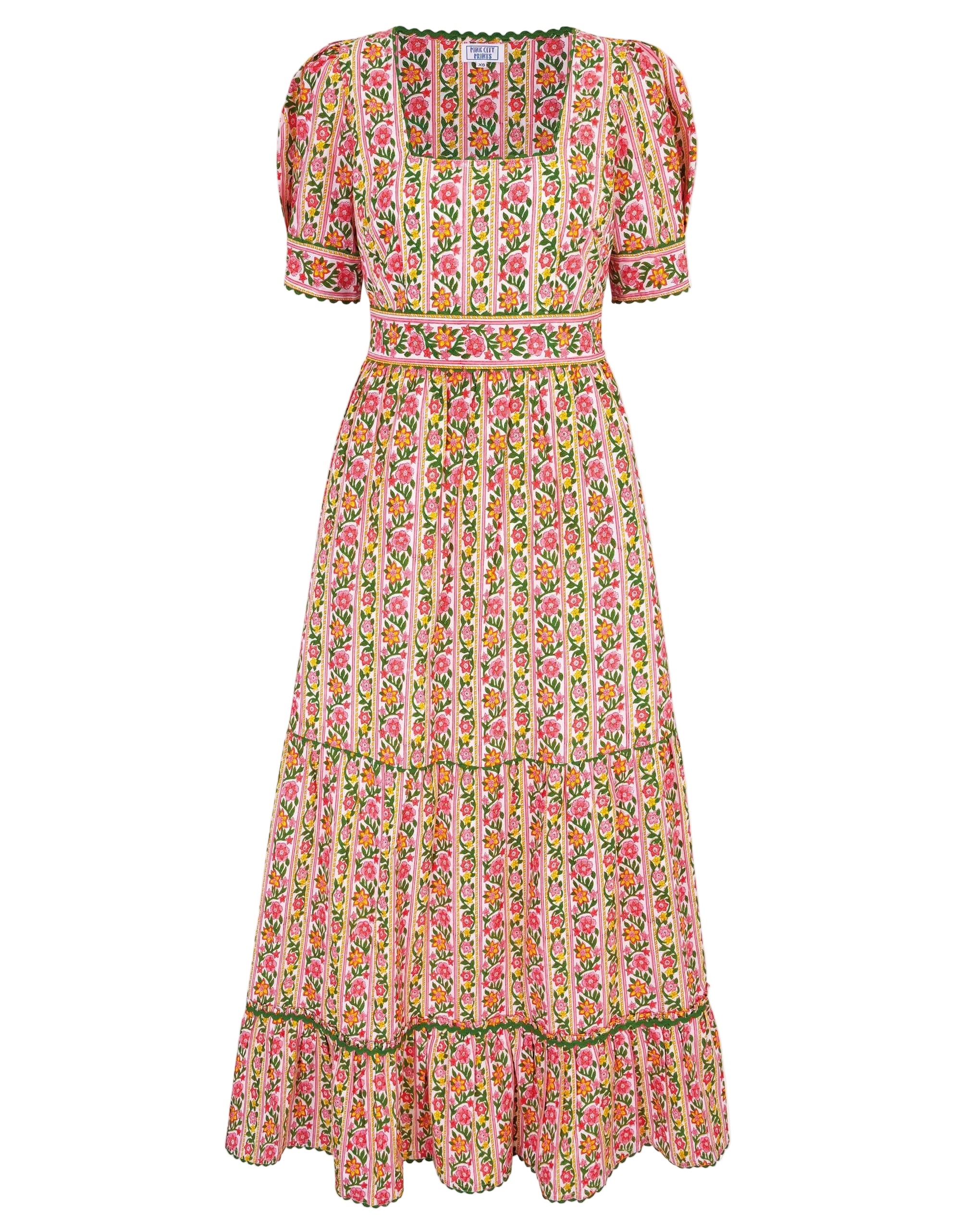 Pink City Prints Mogul Border Evelyn Dress