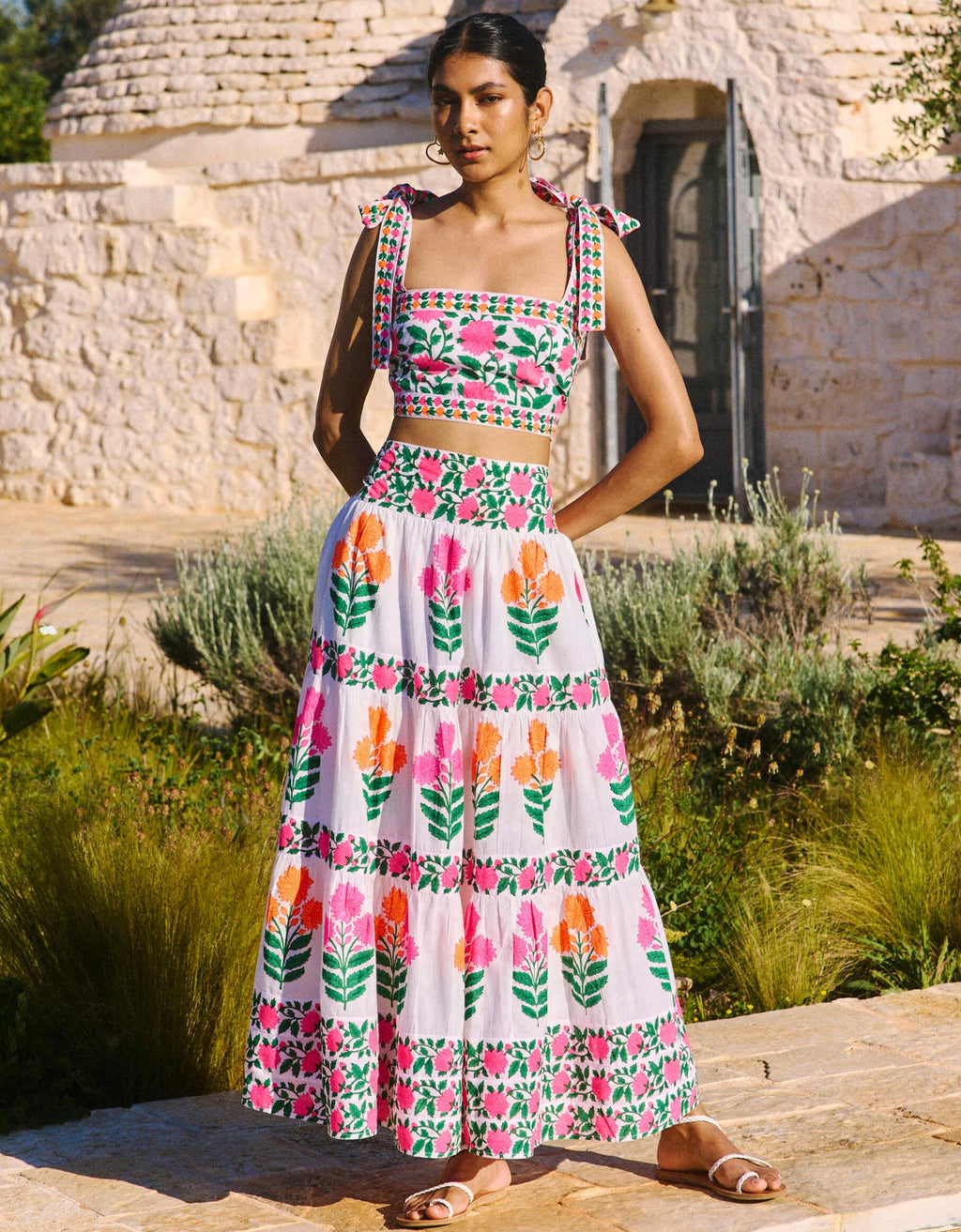 Pink City Prints Neon Buta Lara Skirt