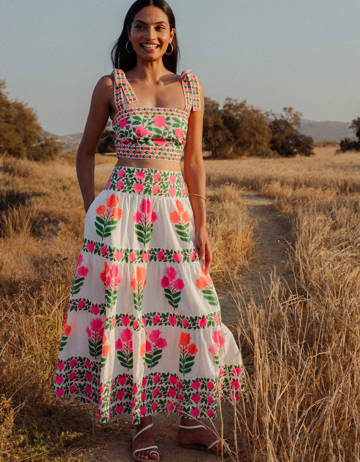 Pink City Prints Neon Buta Lara Skirt