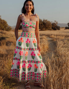 Pink City Prints Neon Buta Lara Skirt