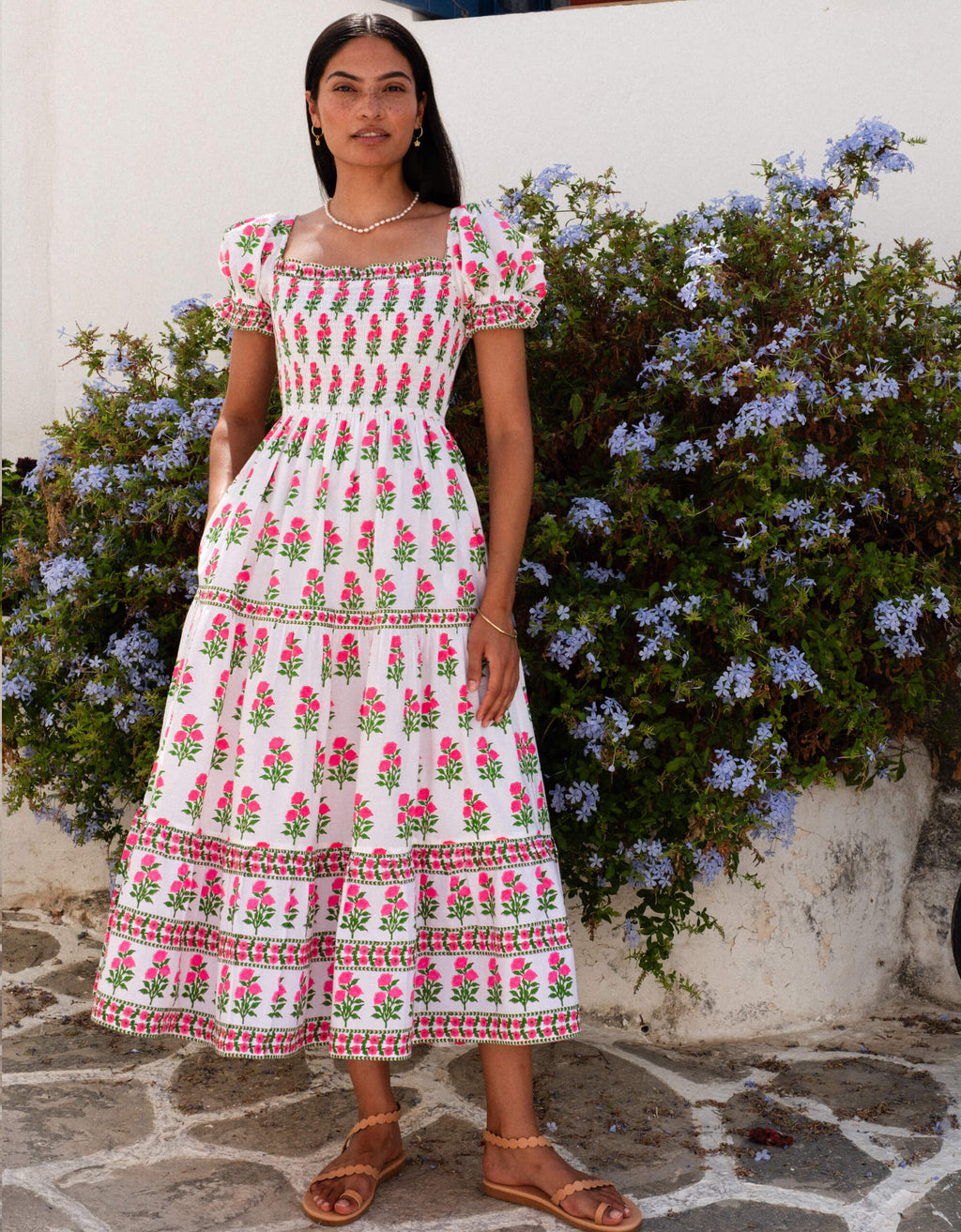 neon gingham dress Neon Rose Gingham Ruffle Maxi Dress