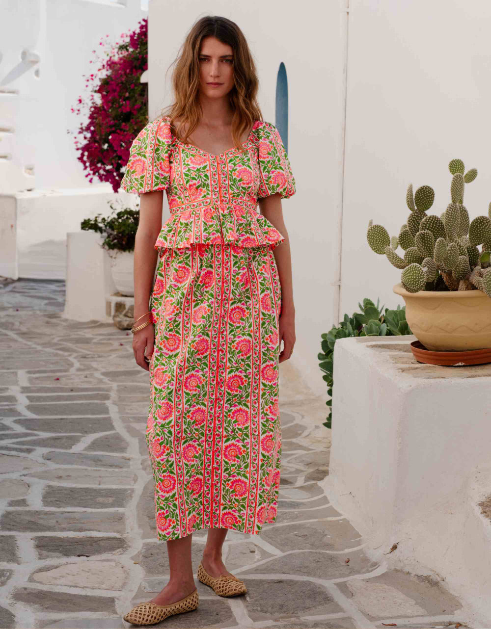 Pink City Prints Neon Peacock Freya Skirt