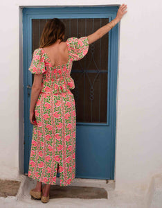 Pink City Prints Neon Peacock Freya Skirt