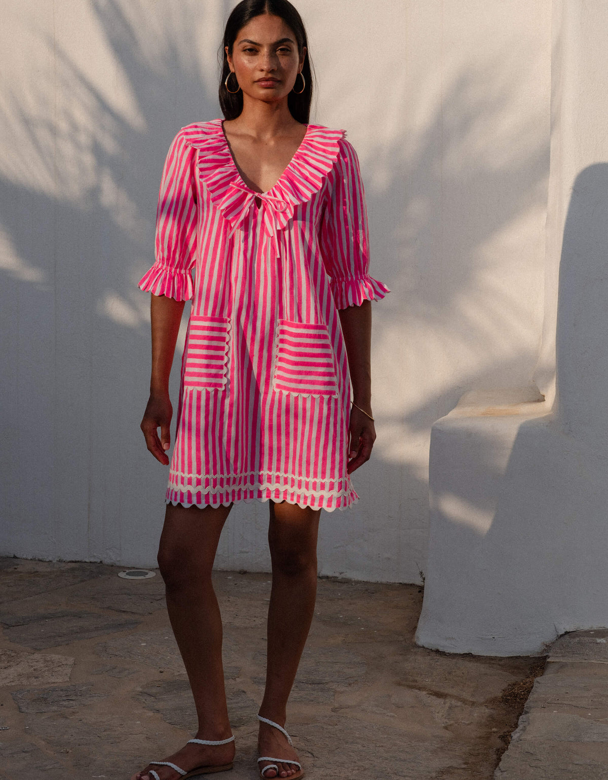 Pink City Prints Neon Pink Stripe Ava Mini