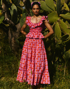 Pink City Prints Perfume Dahlia Rah Rah Skirt