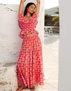 Pink City Prints Perfume Dahlia Rah Rah Skirt