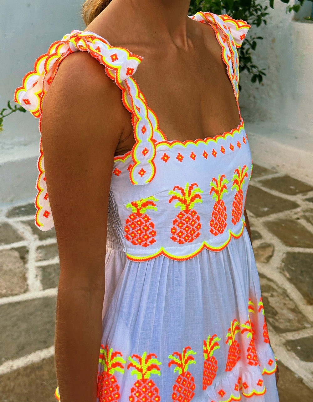 Pink City Prints Pineapple Cross Stitch Athens Dress