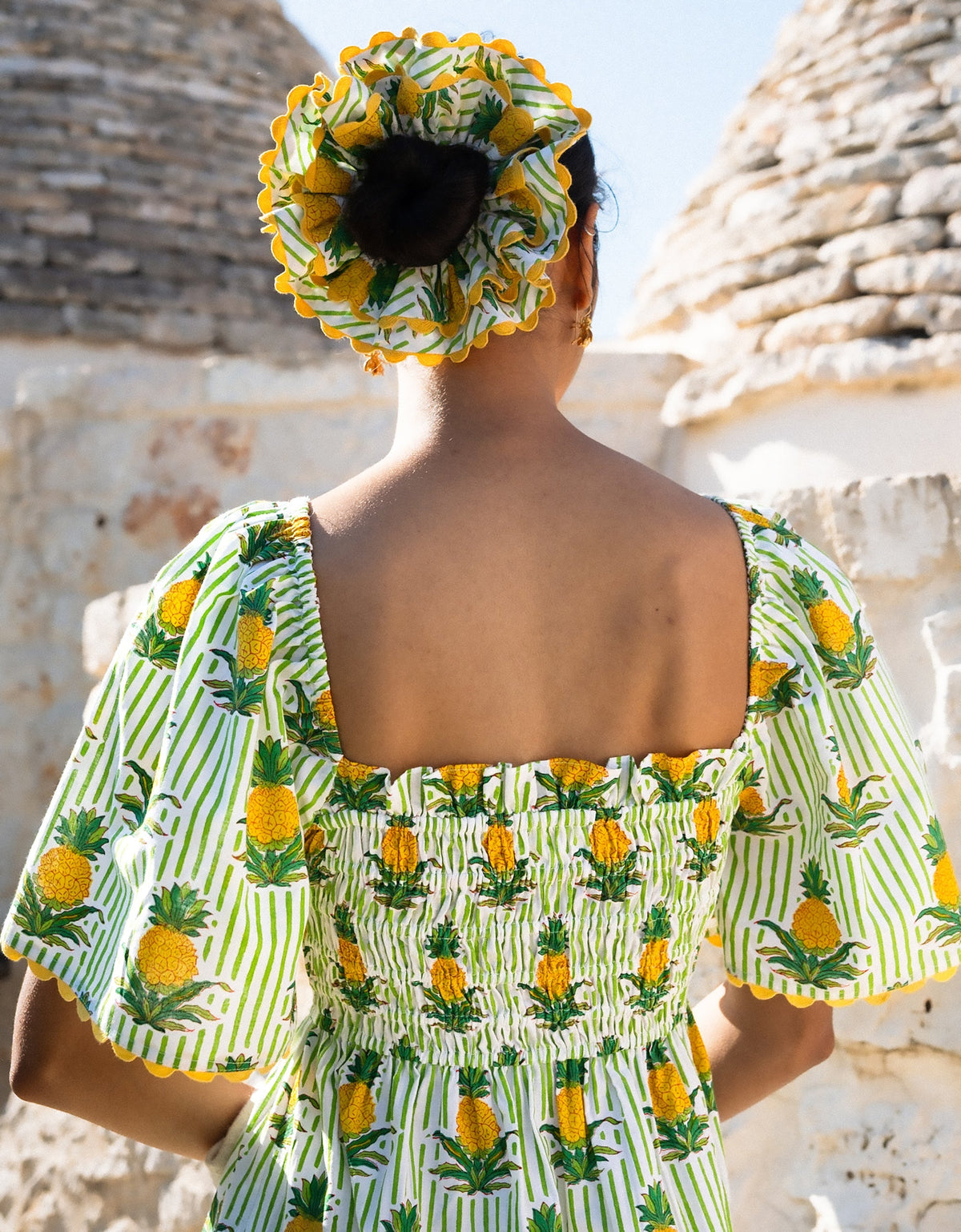 Pink City Prints Pineapple Stripe Lolita Dress