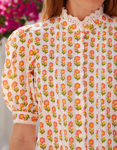 Pink City Prints Pink Floret Vera Blouse