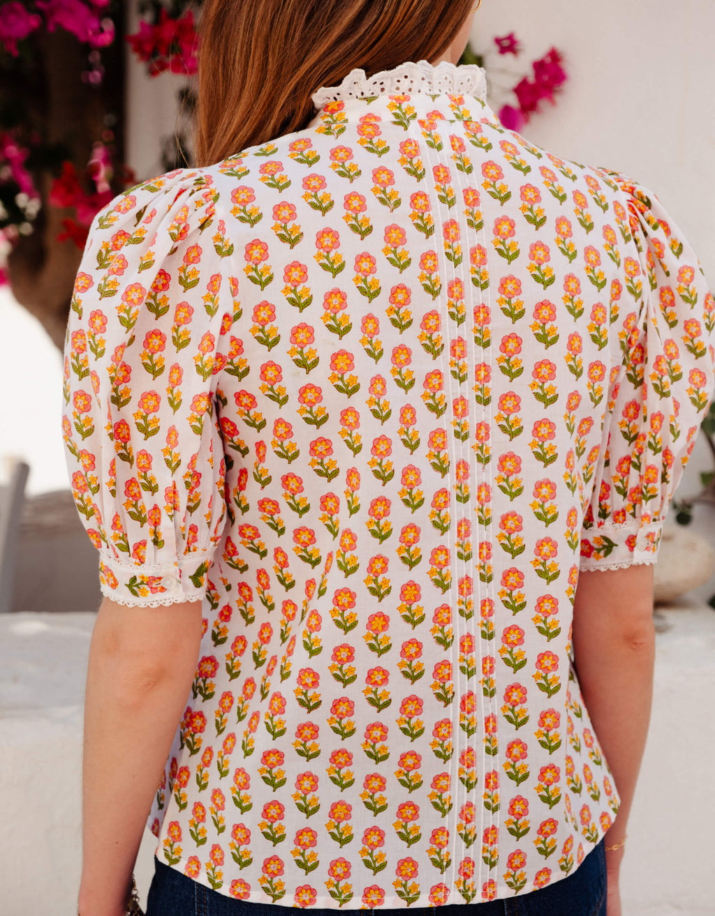 Pink City Prints Pink Floret Vera Blouse