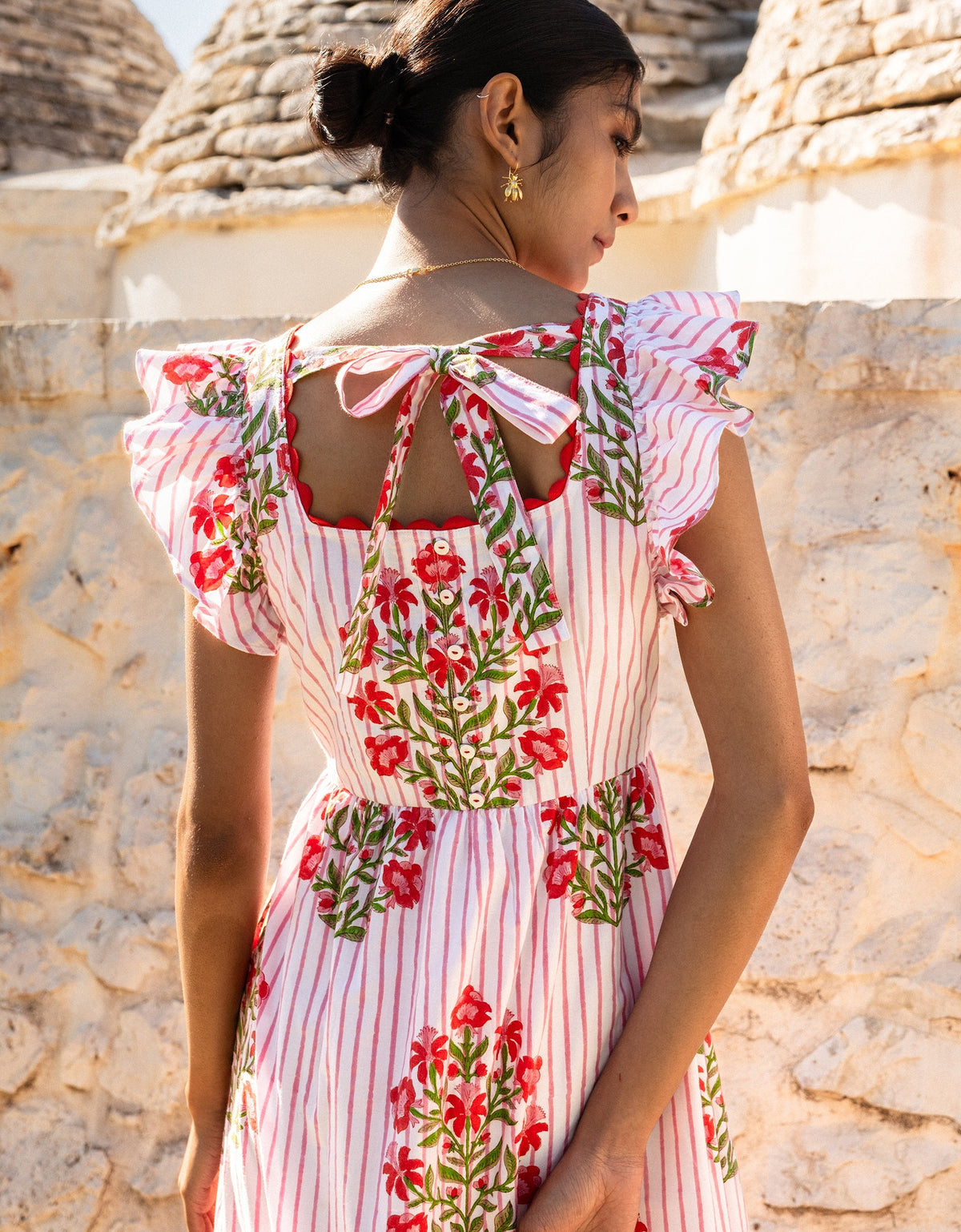 Pink City Prints Poppy Stripe Clara Dress