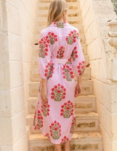 Pink City Prints Poppy Stripe Corfu Dress