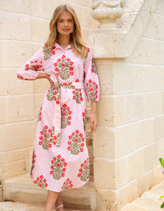 Pink City Prints Poppy Stripe Corfu Dress