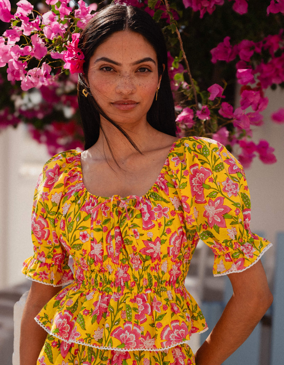 Pink City Prints Provencal Peony Katie Top