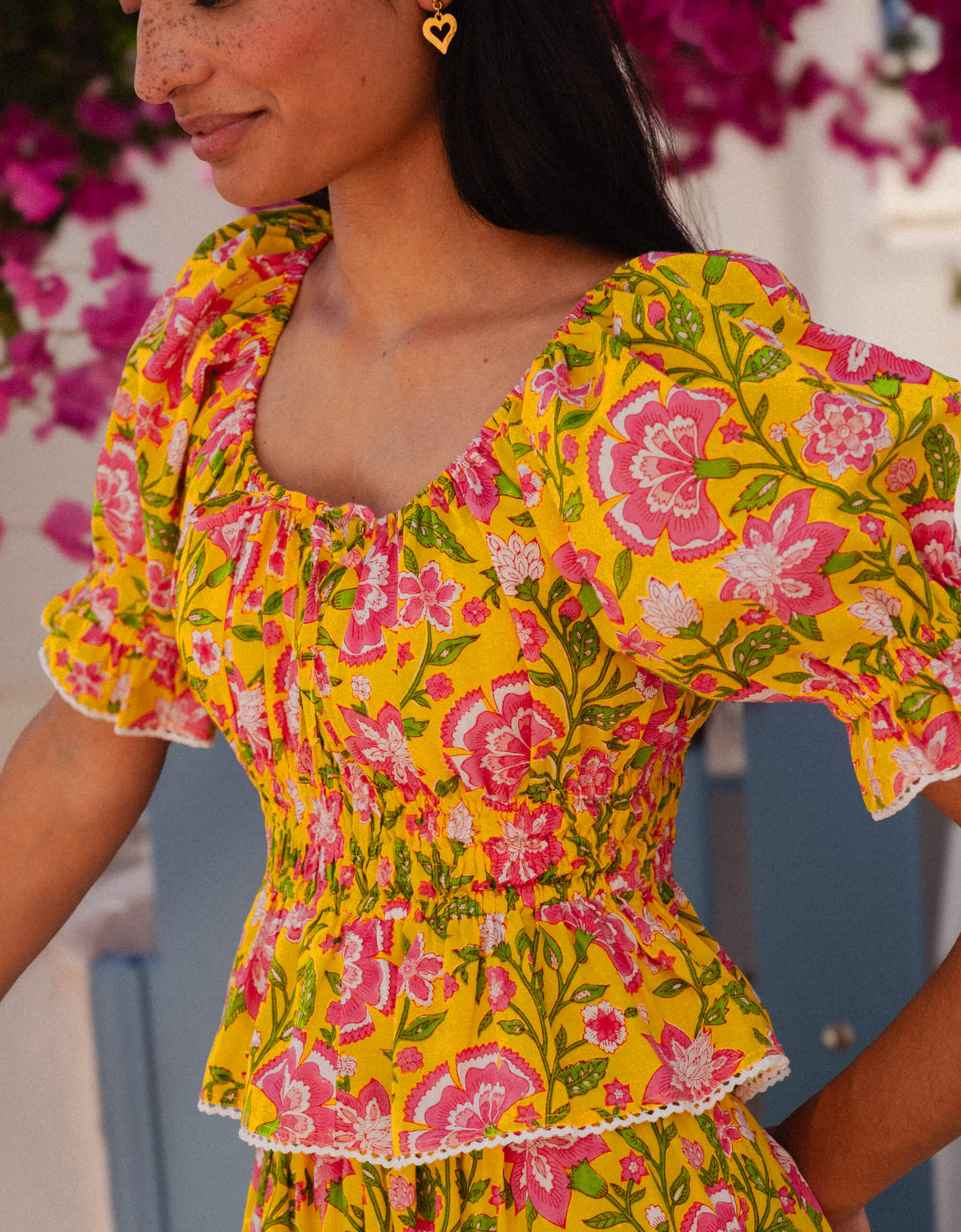 Pink City Prints Provencal Peony Katie Top