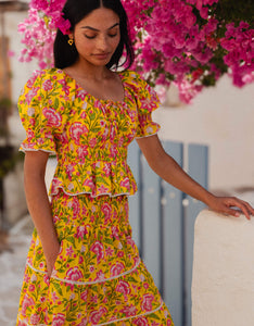 Pink City Prints Provencal Peony Rah Rah Skirt