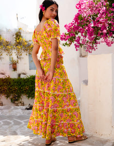 Pink City Prints Provencal Peony Rah Rah Skirt