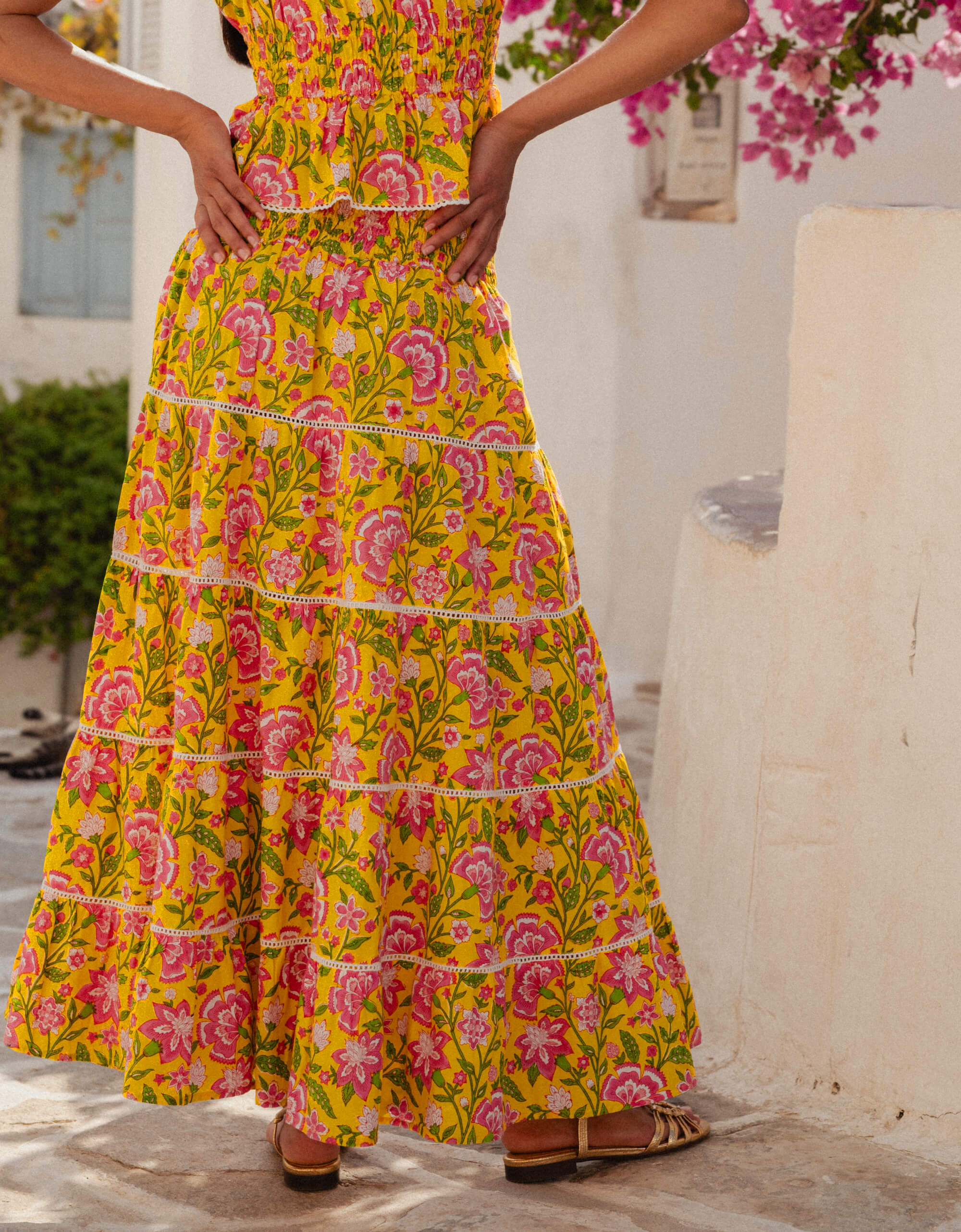 Pink City Prints Provencal Peony Rah Rah Skirt