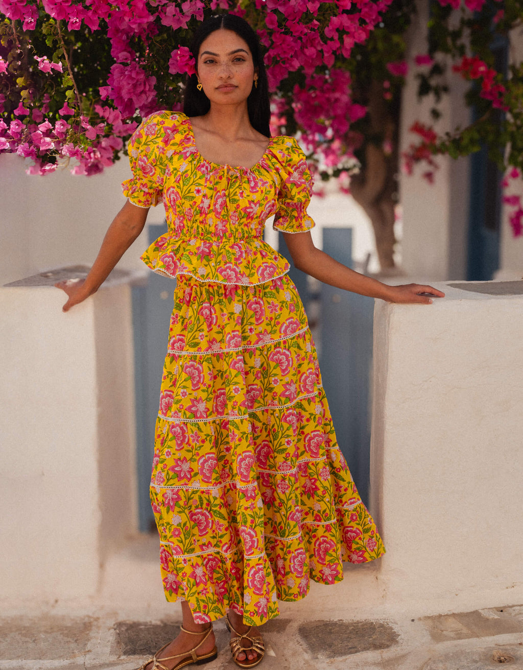 Pink City Prints Provencal Peony Rah Rah Skirt