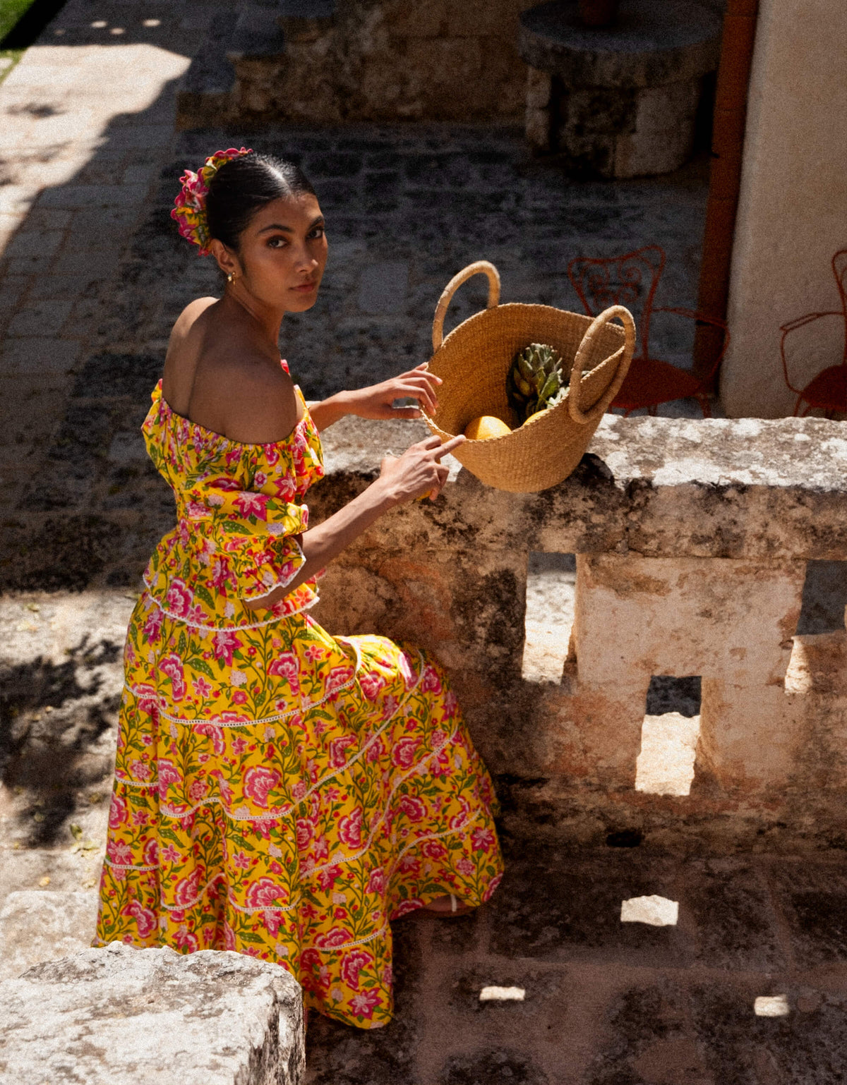 Pink City Prints Provencal Peony Rah Rah Skirt