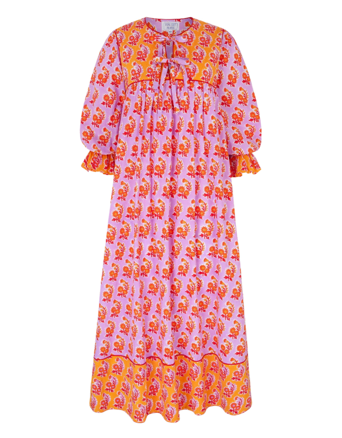 Pink City Prints Rainbow Zinnia Banzara Dress