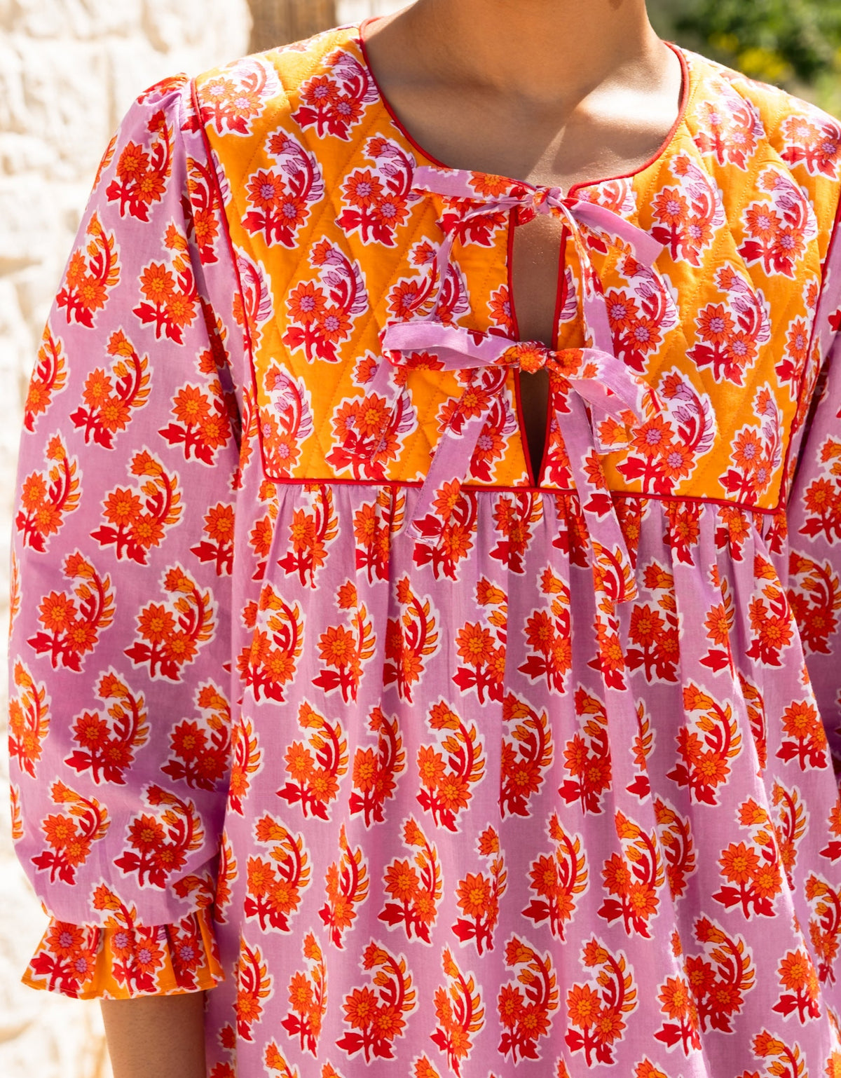 Pink City Prints Rainbow Zinnia Banzara Dress