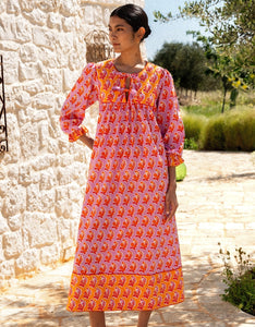 Pink City Prints Rainbow Zinnia Banzara Dress