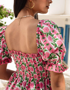 Pink City Prints Rose Border Palermo Dress